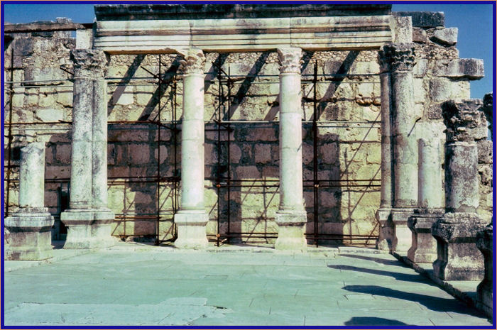 These pillars are from a synagogue that has been variously dated anywhere from the 2nd to the 6th Century